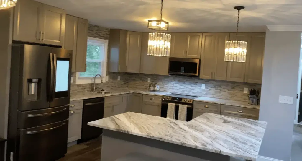 beautiful quartz countertops in kitchen