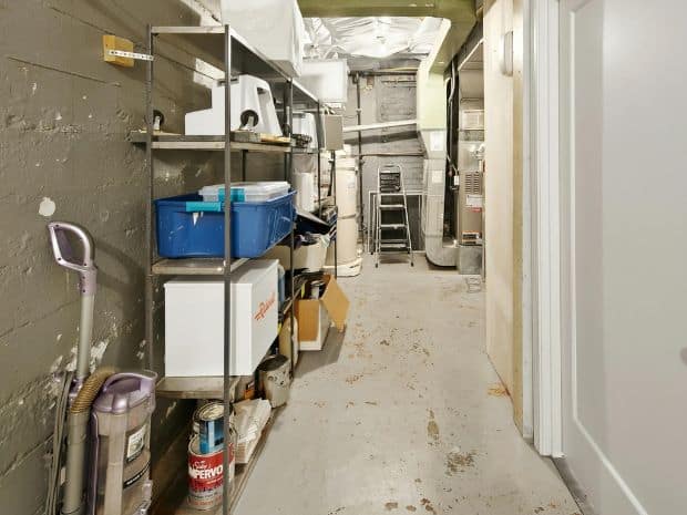 cracked and peeling paint in basement foundation
